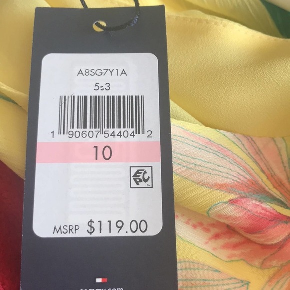 Tommy Hilfiger Yellow Midi Belted Dress Size 10 - Picture 5 of 6